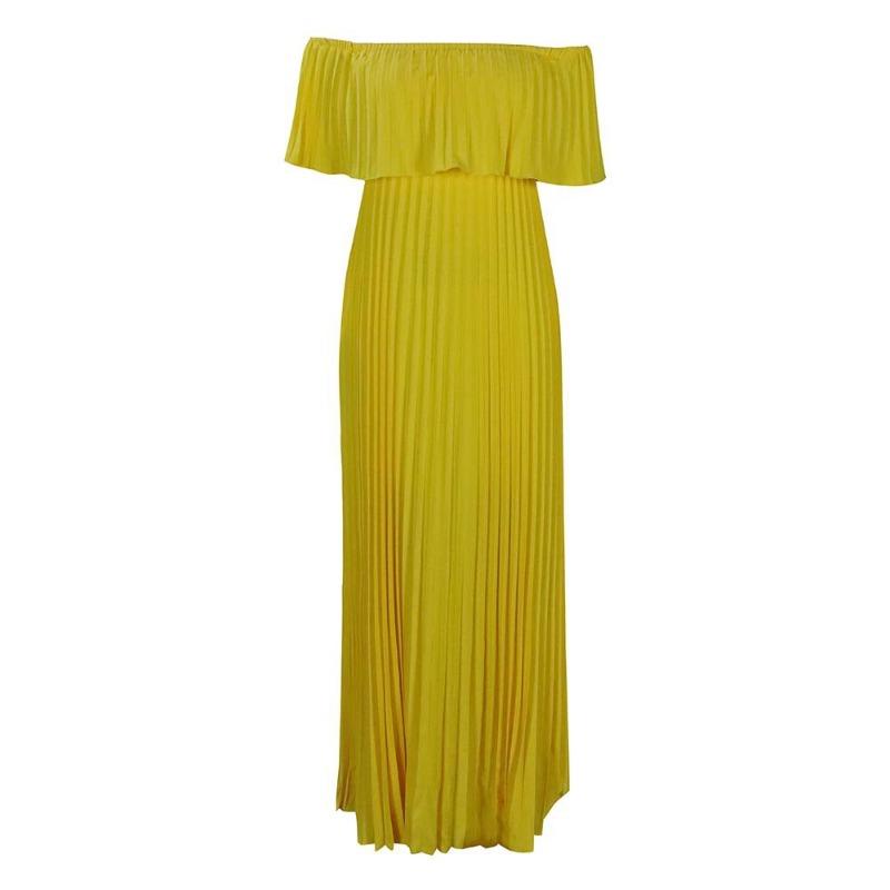 Summer new women's clothing sexy off-the-shoulder chest pleated party dress