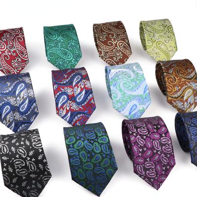 Herren-Krawatte, luxuriös, 8 cm breit, Paisley-Blumenmuster, karierte Krawatten für Hochzeit, Business, Party, Krawattengeschenke