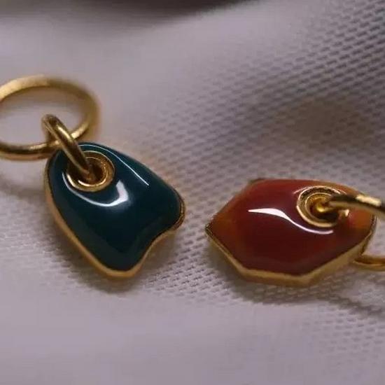 Enamel Drip Pendant and Beads Necklace/Bracelet DIY Accessories красный