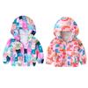 2-8 Years Kids Girls Cartoon Printed Hooded Coat Zipper Jacket
