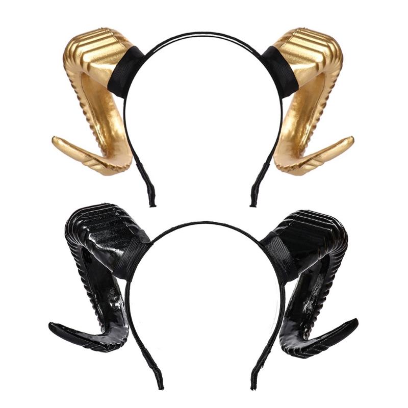 Halloween Witch Ox Horn Shape Headband Shoot Movie Demon Evil Hair Hoop Greek God Cosplay Party Costume Headpiece