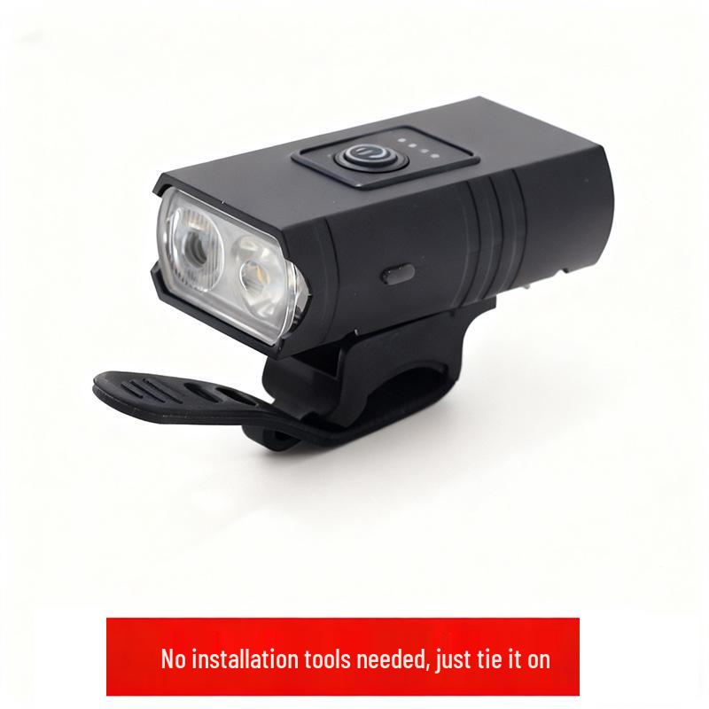 USB Rechargeable Super Bright Double Front Bicycle Light for Night Riding