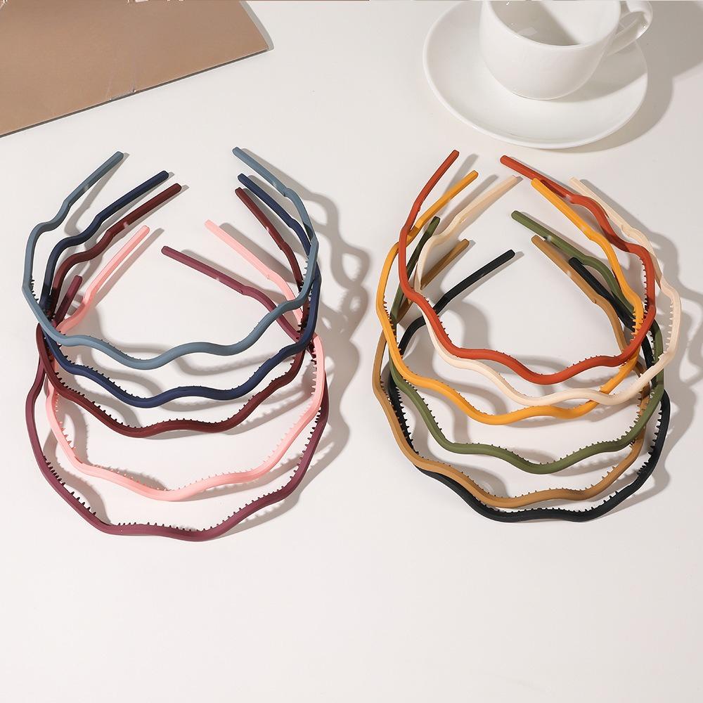 Colorful Matte Plastic Headband Korean Style Anti Slip Teeth Hair Clasp for Women Face Wash Press Hair Comfortable