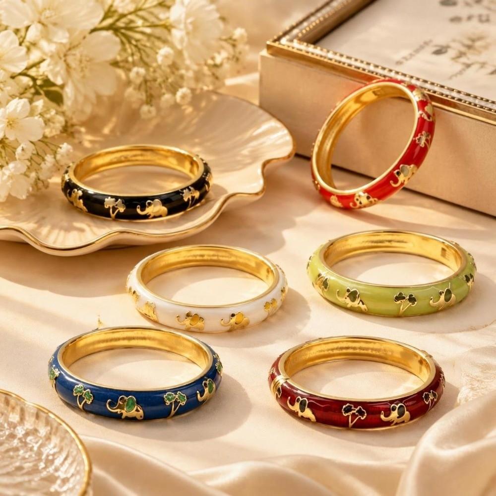 Enamel Butterfly Crystal Bracelet Colorful Children Flower Bangle  Birthday