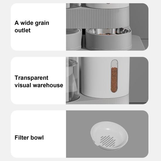 Automatic Pet Feeder 2.4L Dog Food Feeder 2.6L Water Dispenser Travel Auto Cat Feeder Bowl for Small Dogs Cats Rabbits