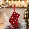 Cartoon Striped Knitted Fabric Christmas Socks Knife And Fork Cover Christmas Party Hanging Decorations Christmas Socks Gift Bag