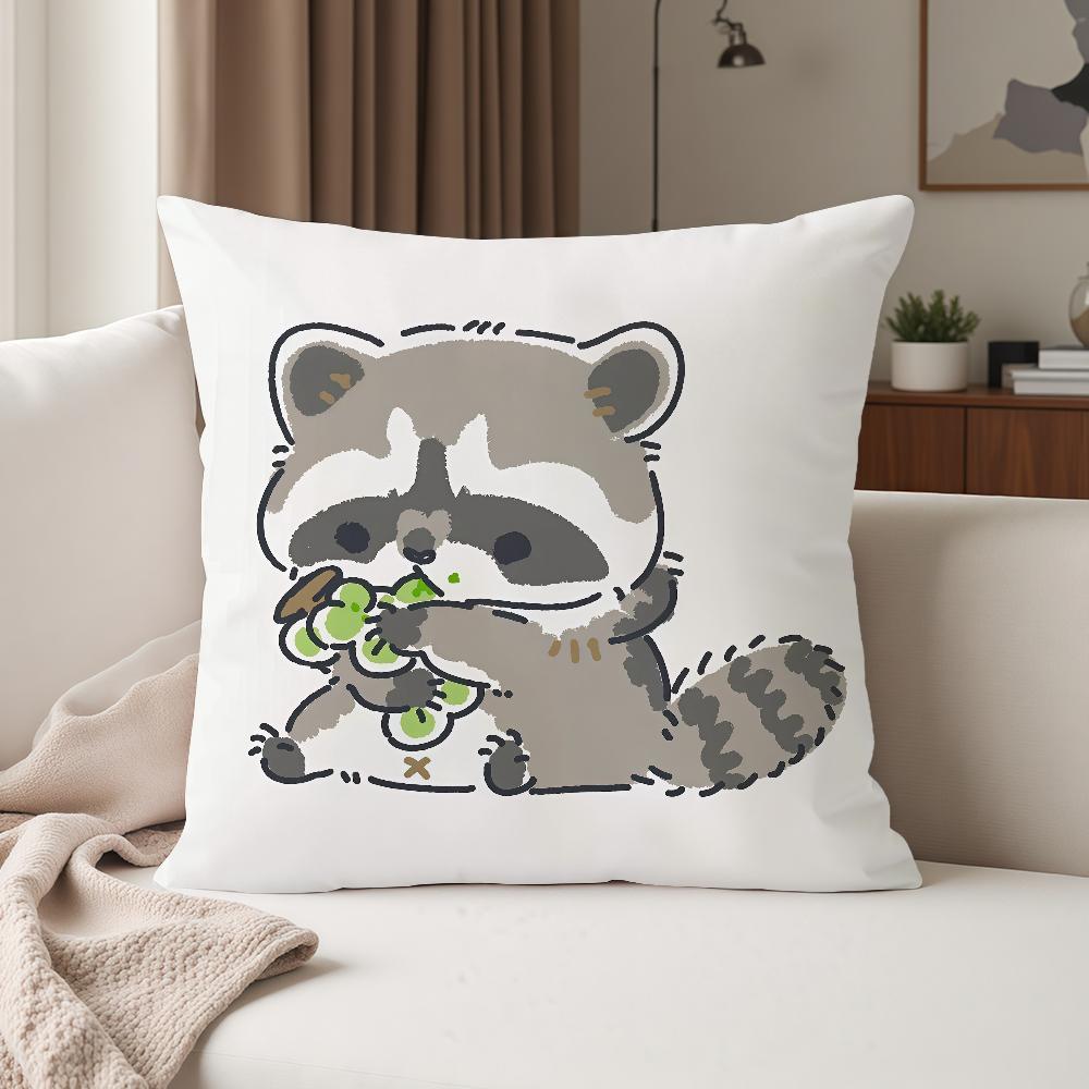 Cute Little Raccoon Pillow Case Suitable For Bedrooms Living Rooms Cars Home Decoration