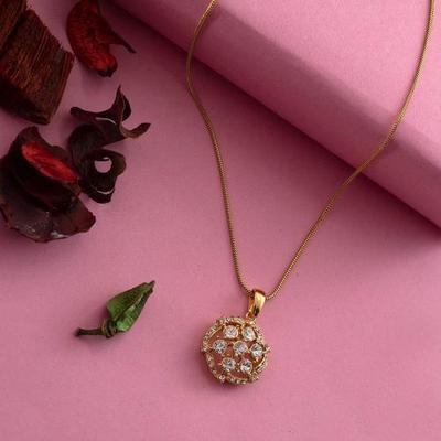 Gold Plated Pendant for Women with Unusual Austrian Crystals