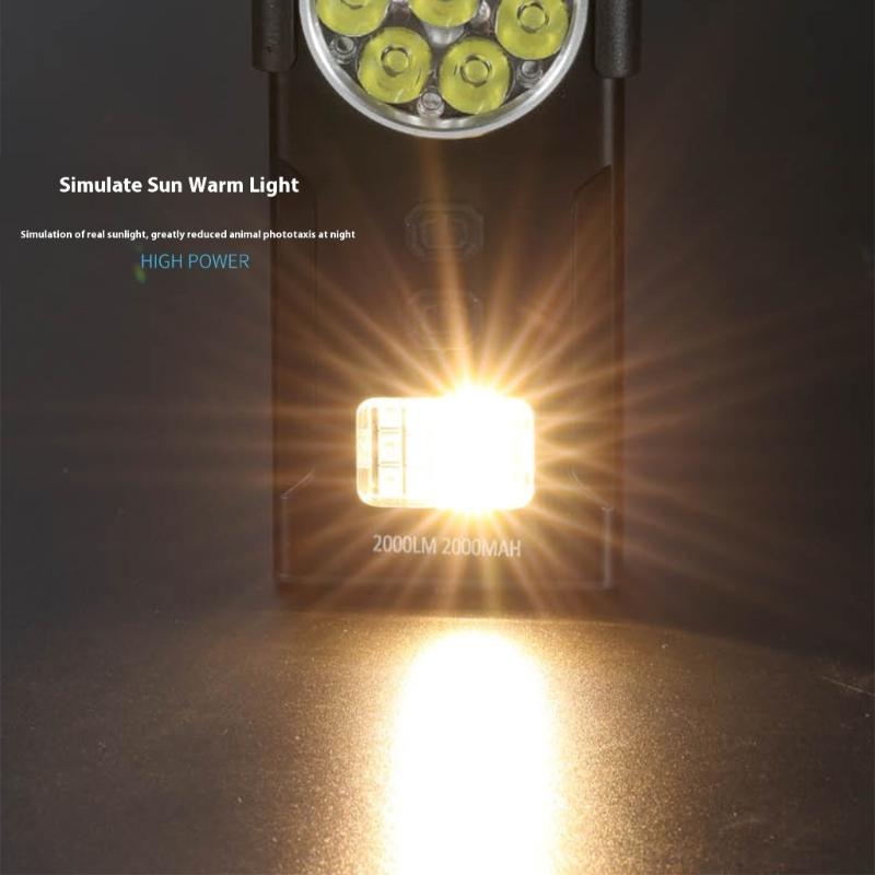 Magnetic Work Light Rechargeable Flashlight Double Light Sources 1000 Lumen 8/4Beads For Emergencies