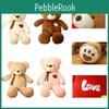 Adorable Silky Ribbon Teddy Bear Plush Toy For Girls Pp Cotton Stuffed Animal In Short Plush