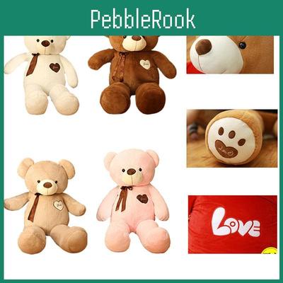 Adorable Silky Ribbon Teddy Bear Plush Toy For Girls Pp Cotton Stuffed Animal In Short Plush