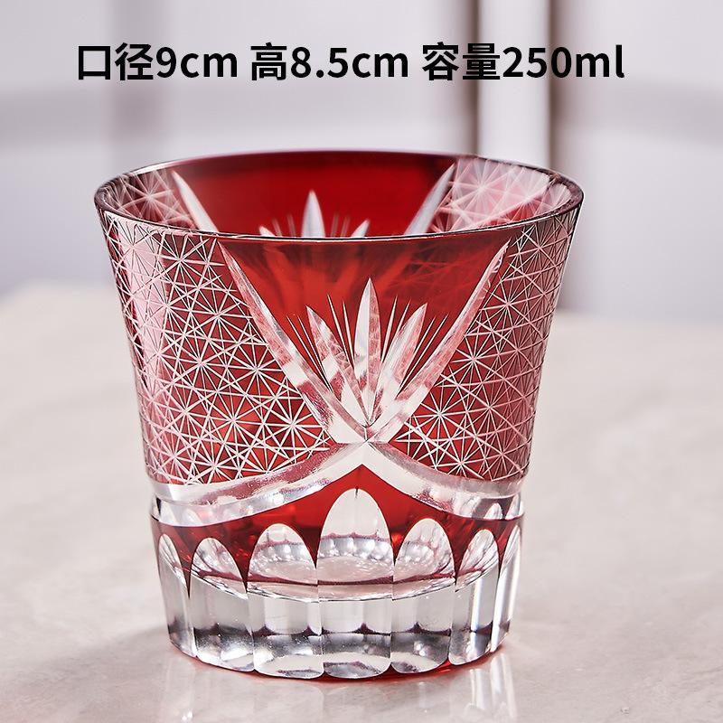 Japanisches Edo Kristallglas Whiskyglas handgeschnitztes Glas Geschenkbox