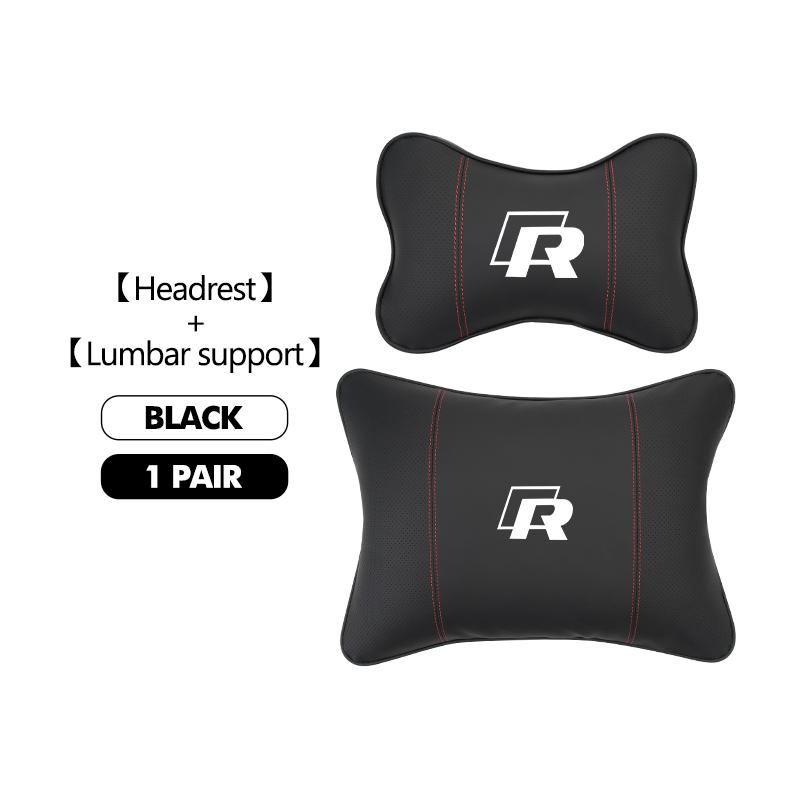 Breathable Leather Car Headrest Pillow Lumbar Support Pad For Volkswagen VW Tiguan CC Jetta Polo Golf 4 5 6 Passat B5 B6 B7 CCNI9