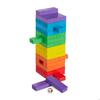 Relaxdays Wooden Game, 48 Stacking Blocks, Die, for Children Aged 3 and Up, Skill, Infernal Tower, Multicolor