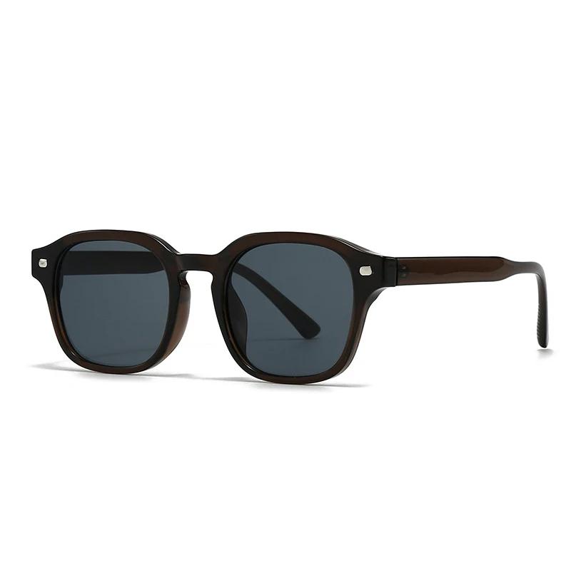 Ins Popular Fashion Square Sunglasses Women Shades UV400 Retro Rivets Men Trending Yellow Green Sun Glasses Shades UV400
