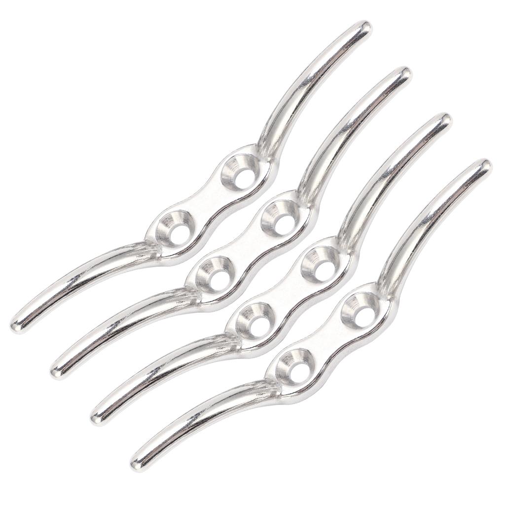 4 Pcs Rope Cleat Hook Stainless Steel Corrosion Resistance Durable Flagpole Boat Column Fixed Cleats150mm