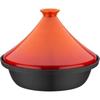 Solid Cast Iron Tagine - - 30 X 22 Cm - Ceramic Lid - Induction - Orange