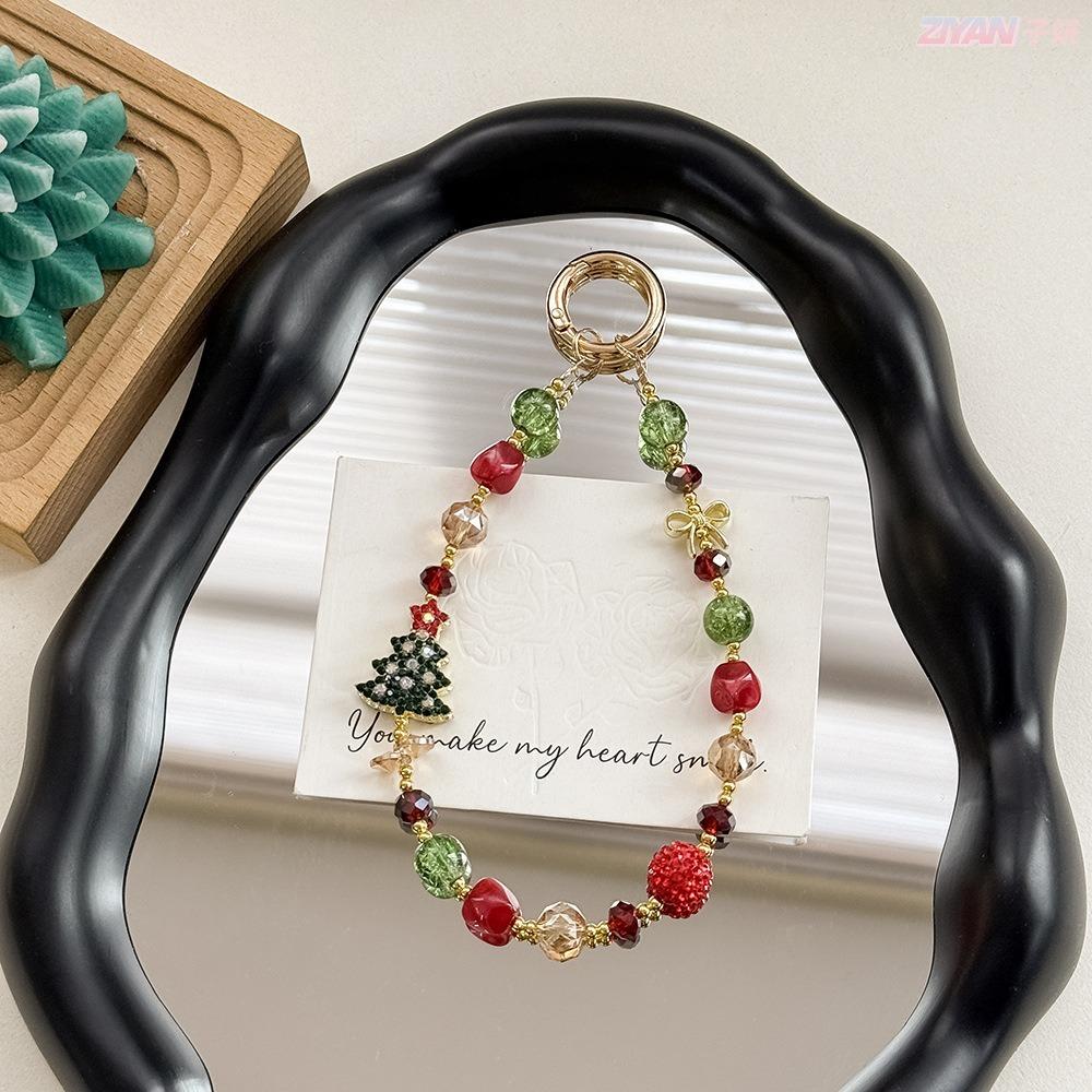 Verlustschutz Kristallanhänger Weihnachtsmann Schlüsselanhänger Cartoon Handyband