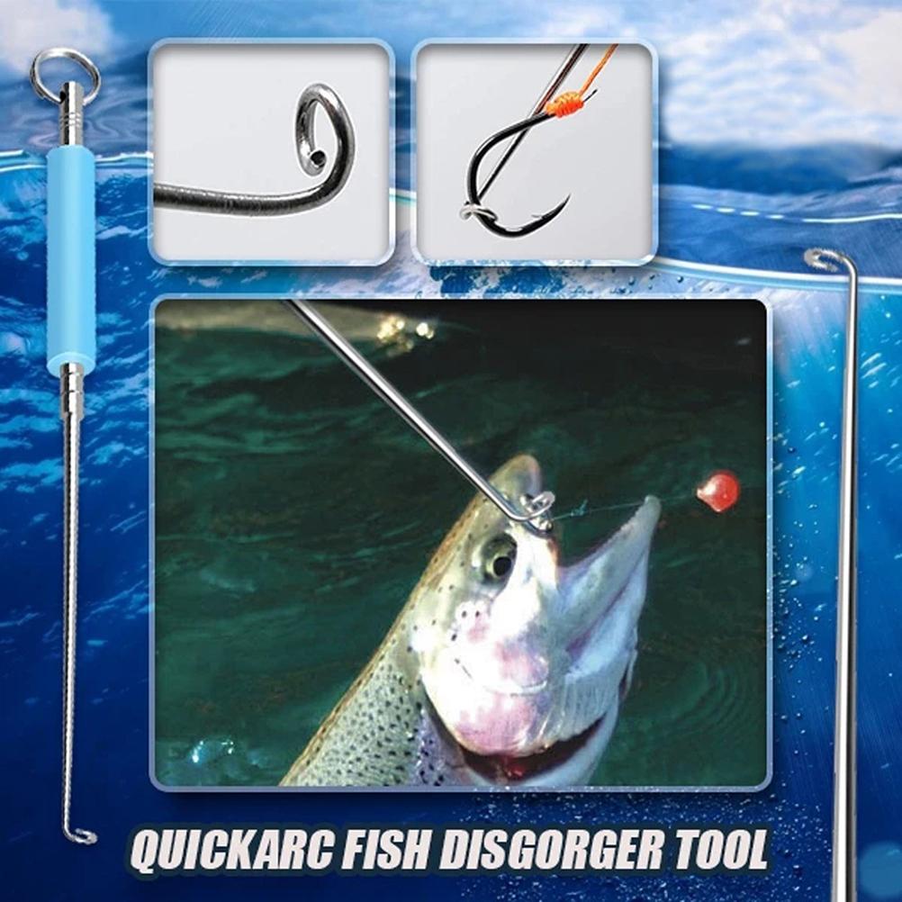 2Pcs Stainless Steel Fish Hook Extractor Remover Disgorgers with Handlebar for Fish
