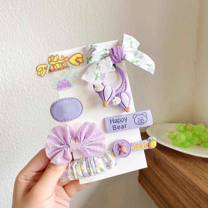 Summer Cute Cartoon Bow Hairpins Set Children Girls Kids Hair Clips Pin Barrettes Accessories Hairclip Headwear Headdress