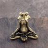 Antikbronze Yoga Frosch Räuchergefäß mit Rückfluss Räucherstäbchenhalter Meditation Vintage Messing Zen für Heimdeko Ornamente