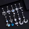 Personality Belly Button Rings Stainless Steel Navel Piercing Barbell For Women Simple Belly Ring Beach Jewelry Gifts