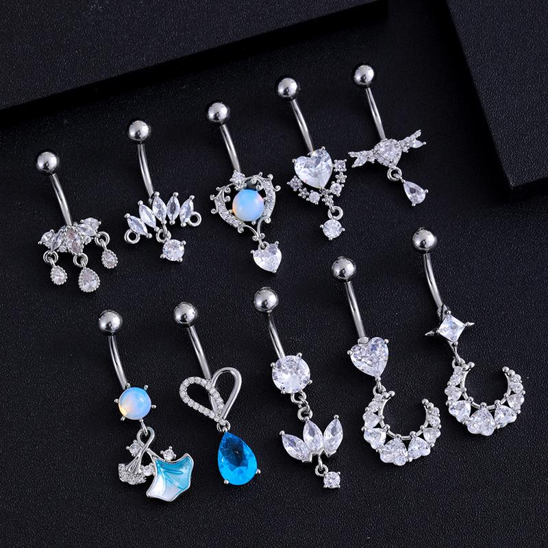 Personality Belly Button Rings Stainless Steel Navel Piercing Barbell For Women Simple Belly Ring Beach Jewelry Gifts