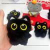 Sac Bandoulière Paresseusement Mignon Loup Gris & Chat Noir en Peluche avec Accessoire DIY & Décoration de Chaussures
