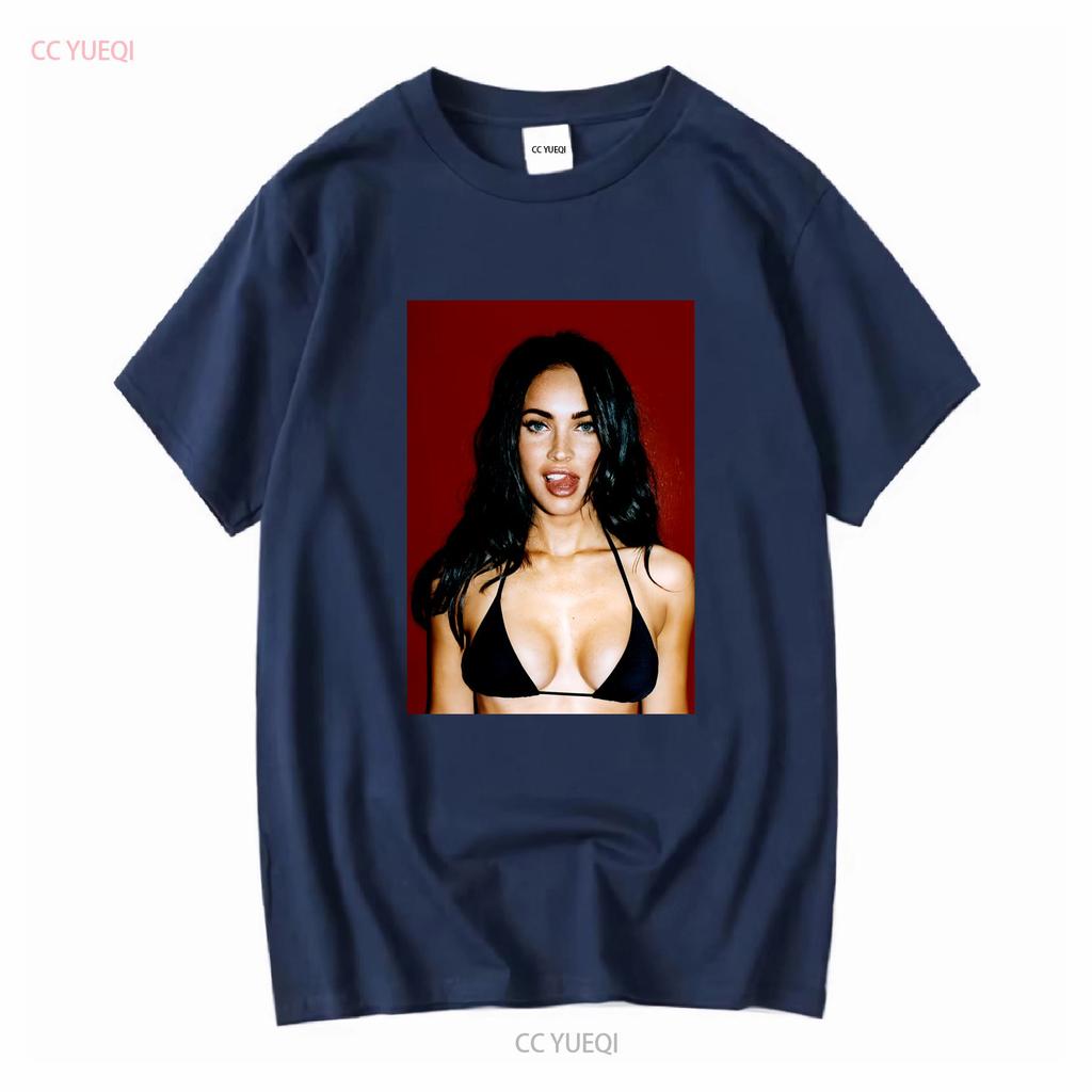 Megan Fox T Shirt Long or Short Sleeves Vintage Washed Casual Graphic Top For Everyday Wear Versatile Stylish Streetwear Homme