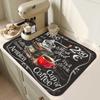 Classic Coffee Design Dish Drying Mat Soft Rubber Non-Slip Absorbent Stain-Resistant for Kitchen Coffee Bar Countertops