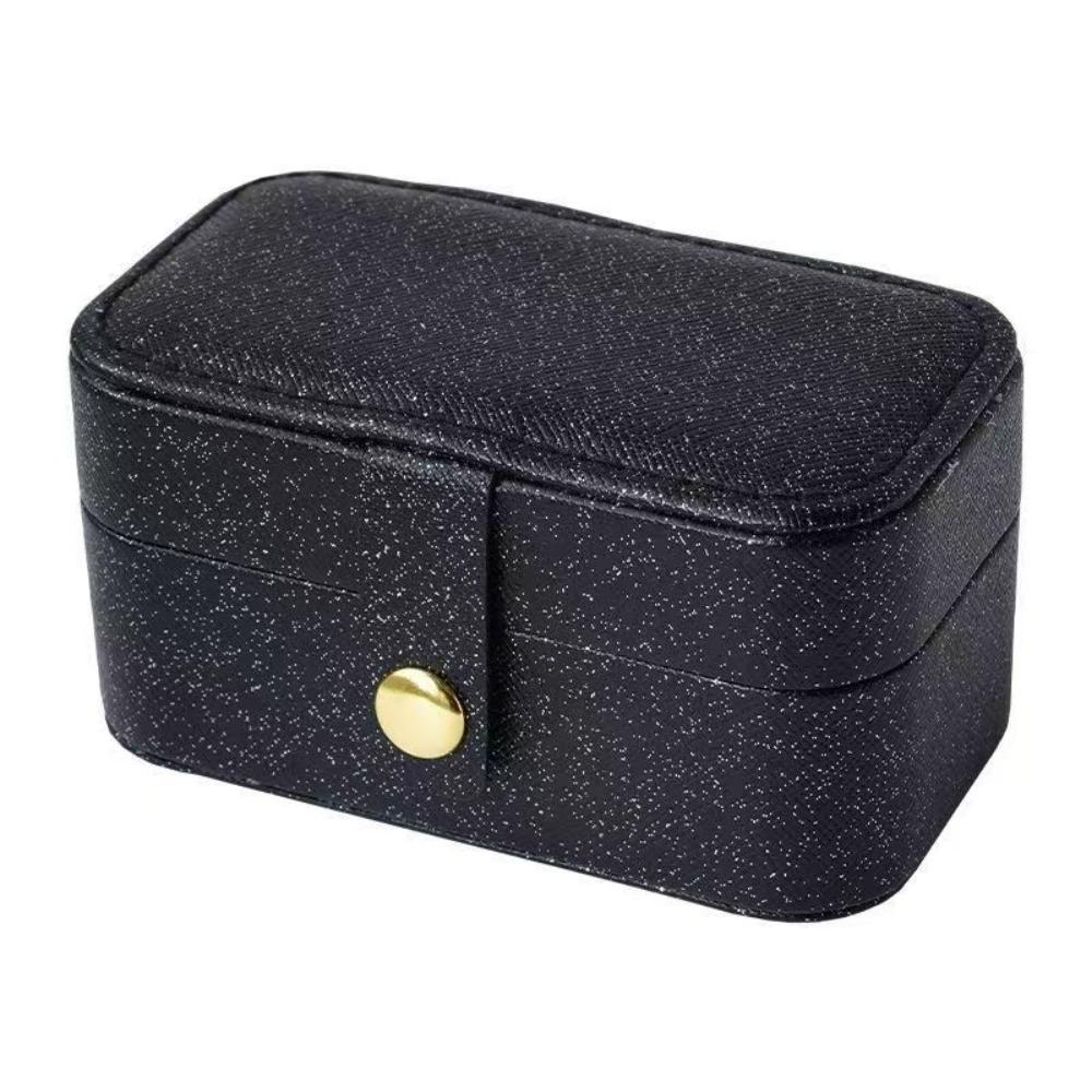 PU Leather Ring Necklace Case Solid Color Jewelry Display Case Simple Earrings Holder  Travel