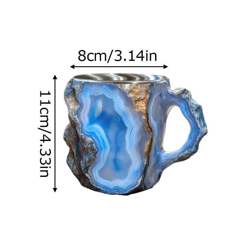 1PC Mineral Crystal Coffee Mug Juice Drinking Water With Handle Mug Household Drinking Water Cups Ins Resin