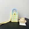 New love mobile phone bag high-end knitted bag popular cartoon cute portable storage messenger bag