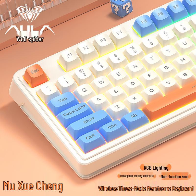 S3187 Bluetooth & Wired Quiet Mechanical-Like Keyboard for Laptop/Desktop