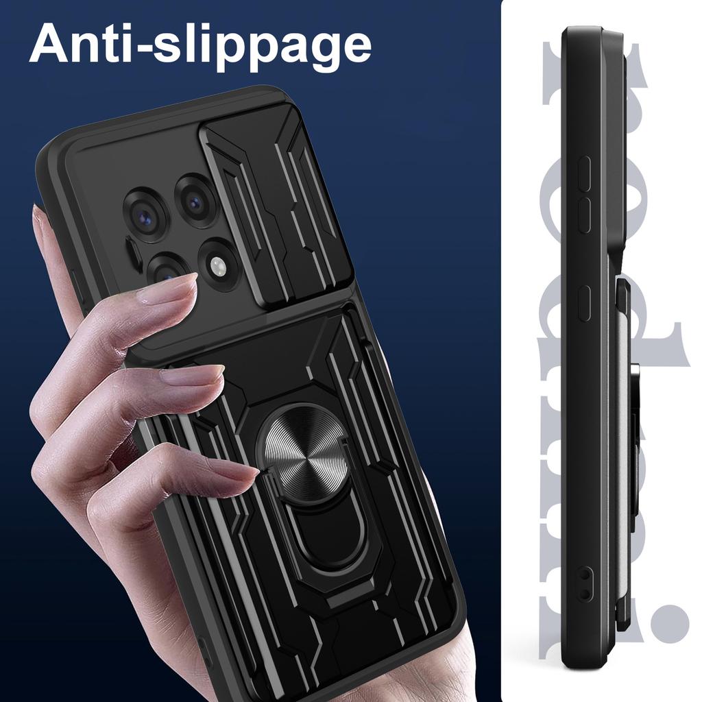 For OnePlus 13R 5G Case PC+TPU Kickstand Phone Back Cover with Camera Slider
