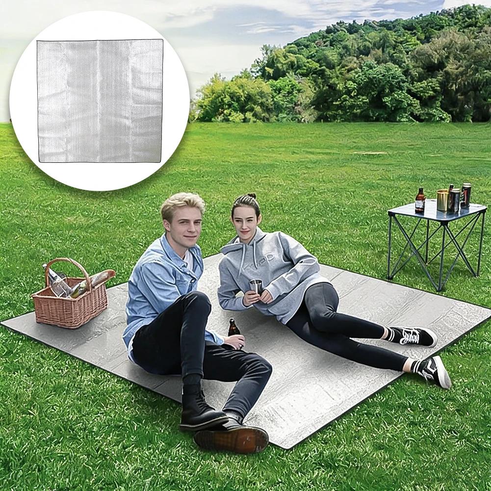 Outdoor Foldable Thermal Camping Mat Ultralight Tent Footprint Reflecting Heat Insulation Foam Foil Mat Waterproof Sleeping Pad