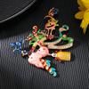 New Halloween Women's High-end Retro Women's Accessories Pumpkin Witch Broom Brooch