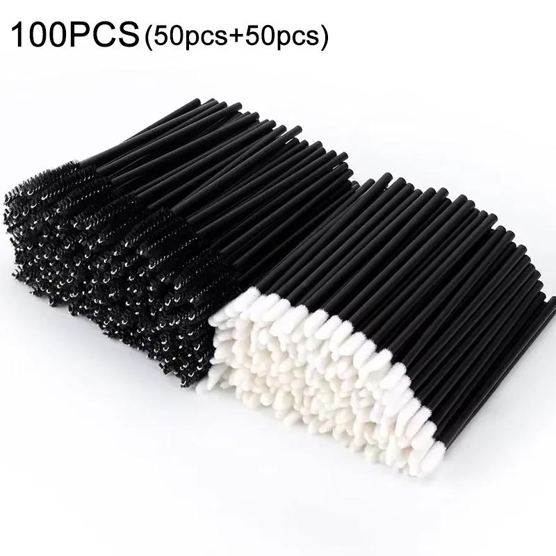 100/200pcs Disposable Eyelash Brushes Lip Brush Applicator Portable Mascara Wands Lash Brushes for Eyelash Extension Makeup Tool