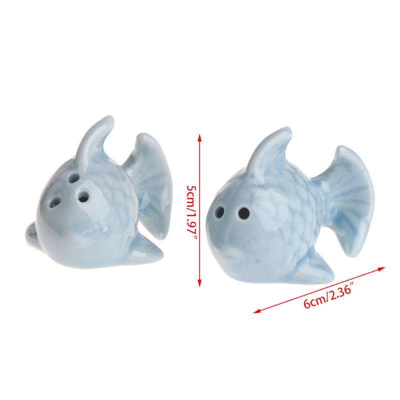 1 pár Rybí keramická solnička a pepřenka Sada lahvička na koření Svatba Večírek Dárek Nástroje na koření Vánoční dárky