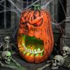 Halloween Horror Skull Face Pumpkin Candy Storage Box Voice-activated Luminous Pumpkin Ornaments for Holiday Party