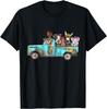 Farm Animals In Vintage Pickup Truck Graphic Tee Cotton Casual Crew Neck T-Shirt for Daily Wear