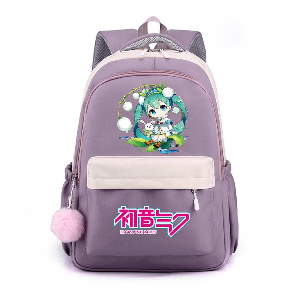 Anime Cartoon Hatsune Miku Printed Large Capacity Waterproof Backpack for Teenger Student Girl Boy Schoolbag Bookbag Kid Gift Travel Bag