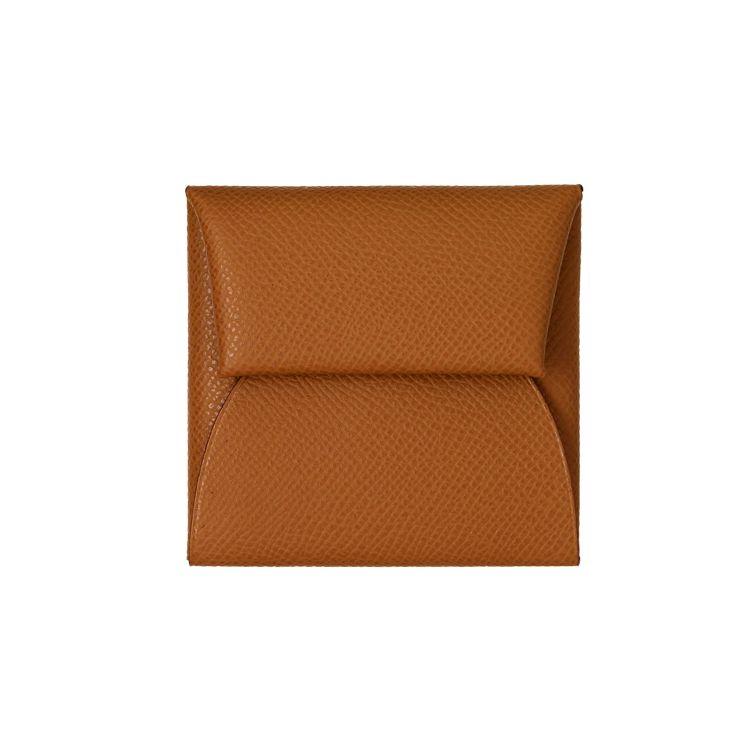 Hermes Bastia Silver Buckle Epsom Calfskin Coin Purse Women wallet Gold-Brown H041054CK37 Gold Brown