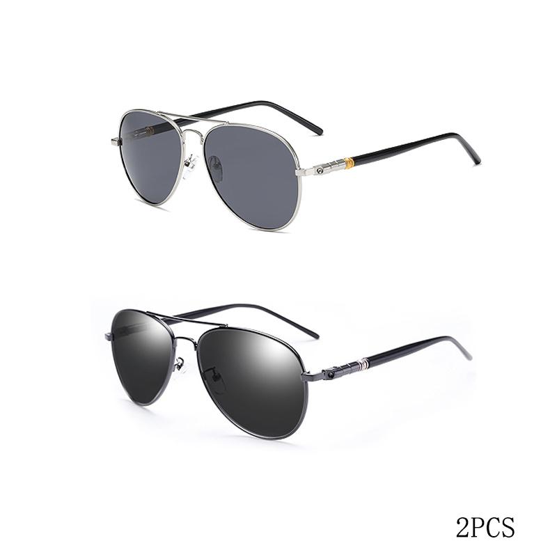 Sonnenbrille für Damen und Herren - Farbige reflektierende Gläser - Sonnenbrille zum Autofahren Schwarz Unisex Pilotengläser UV400