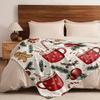 1pc Christmas Flannel Blanket - Soft Cozy Throw with Festive Cocoa Gingerbread Pine Print, All-Season Warmth for Couch