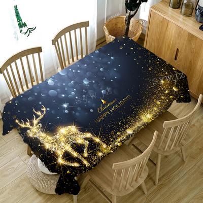 Weihnachten Tischdecke Elch Muster Rechteckige Tischdecke Haushalt Esstisch Kaffee Tischdecke Anti-Fouling Dekorationen