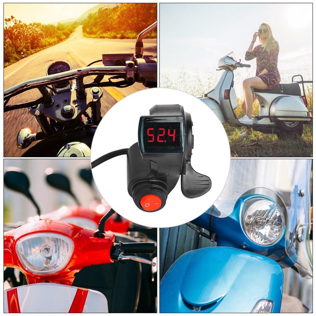 Electric Bike Thumb Throttle LCD Display Digital Battery Voltage Power Switch for Electric Vehicle