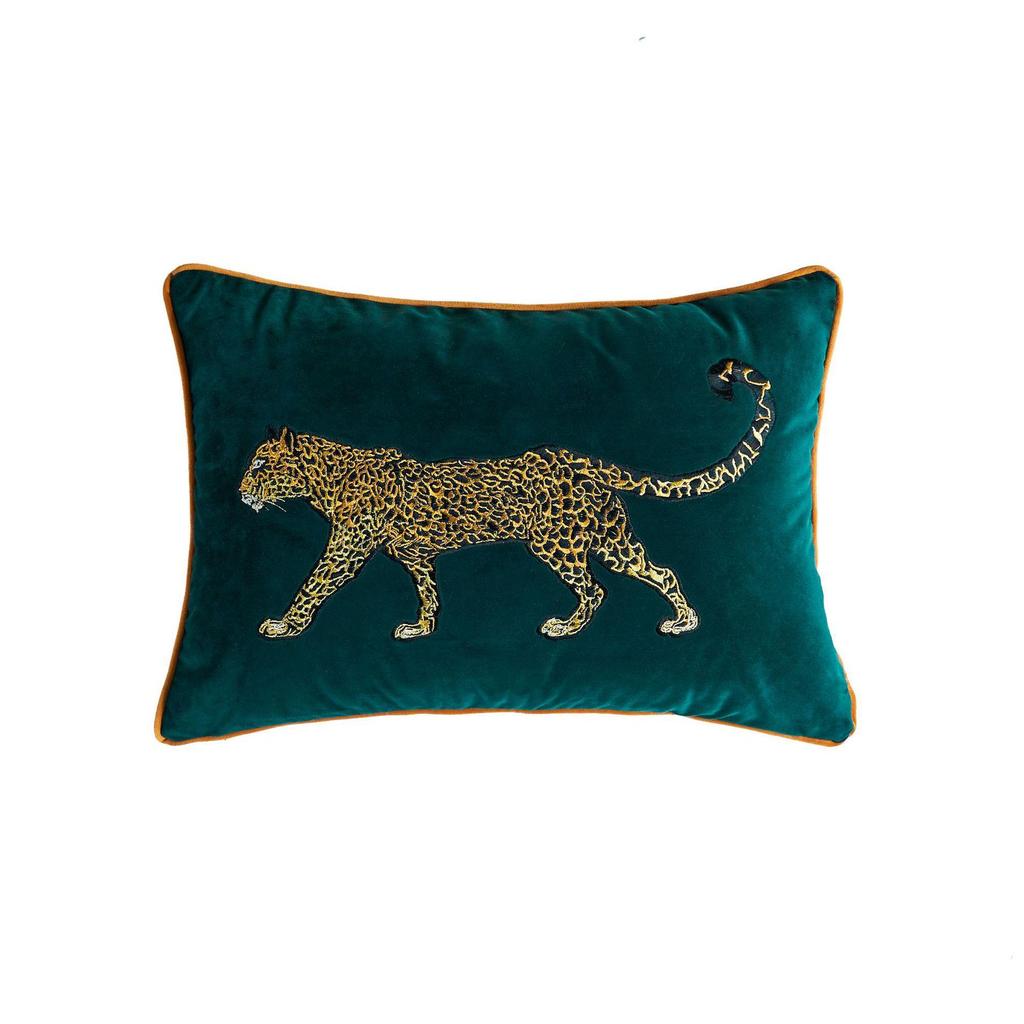 Bestickter Kissenbezug Baumwolle 45x45cm Tierstil Dekokissenbezug für Wohnzimmer Luxuriöse Heimdekoration