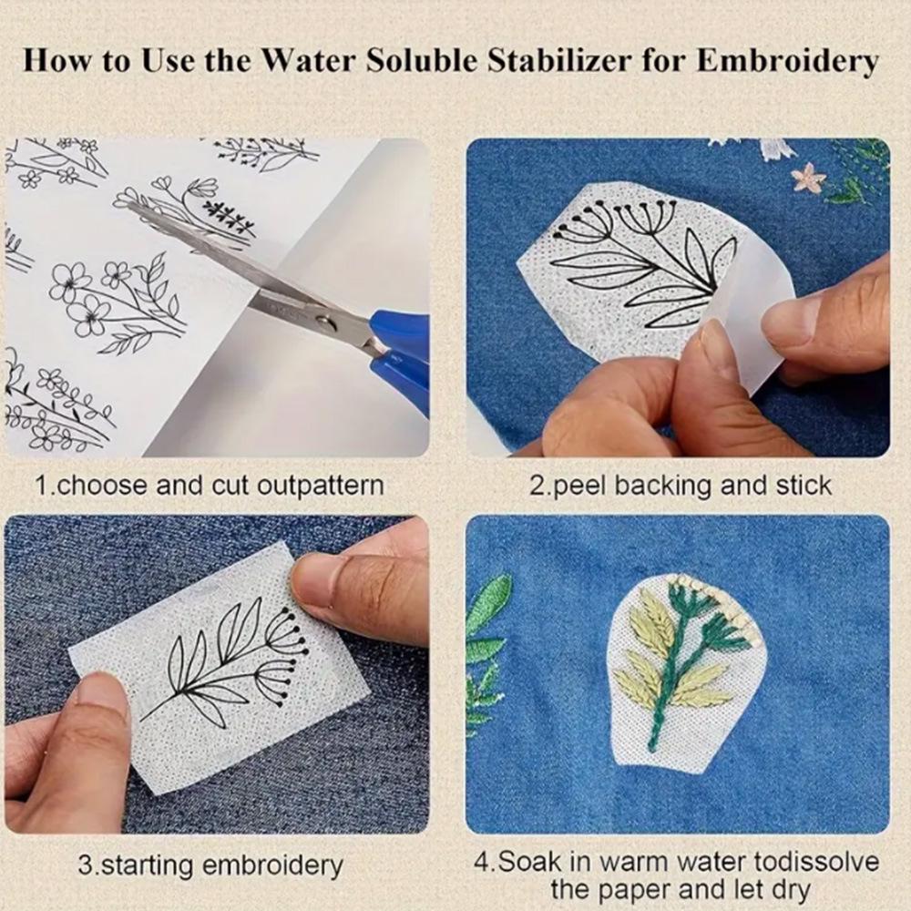 Bohemian Pattern Water-Soluble DIY Hand Embroidery Stabilizer