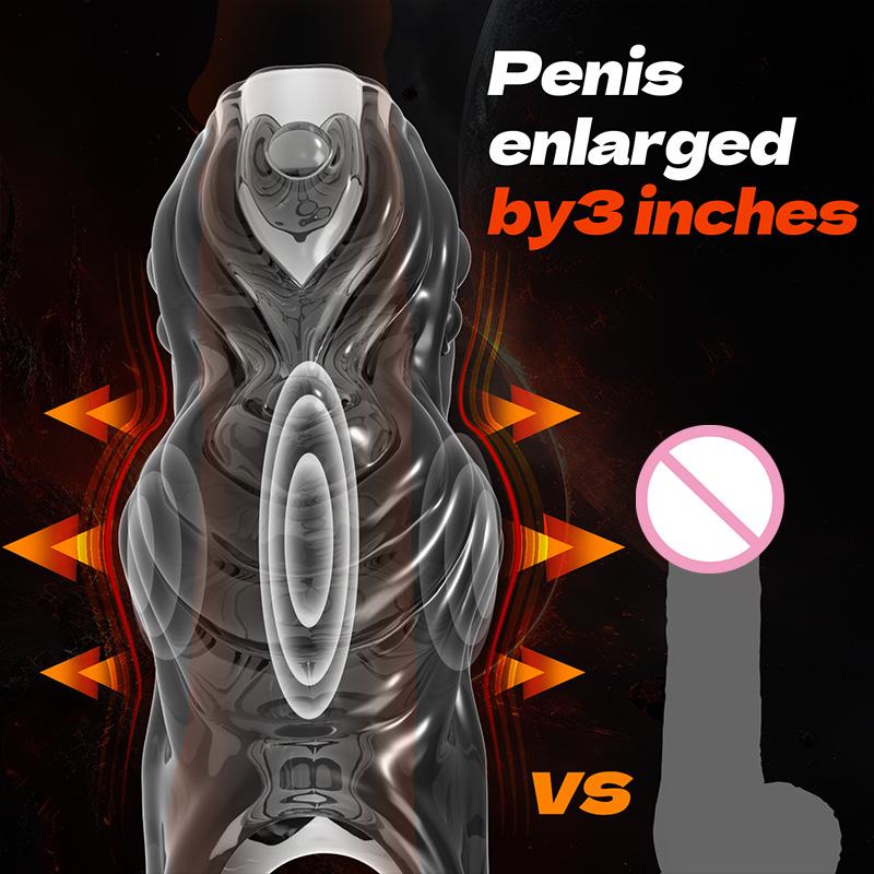 Men's Crystal Wolf Teeth Set Bold Delay Ring Vibration Penis Set Adult Sexual Products sex toys dick cock rings penis ring